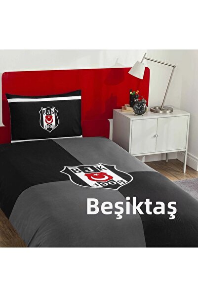 Taç Fan Licensed Ranforce Sheet Elastic Single Duvet Cover Set-Beşiktaş Efsane