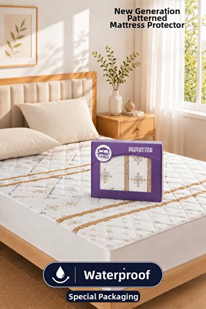 Formeya Veluna Patterned Liquid-Proof Quilted Fitted Mattress and Pillowcase ...