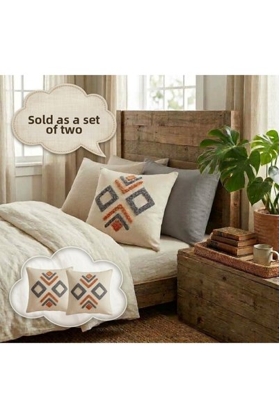 JÜTEX HOME Punch Throw Pillow Cover,Embroidered Throw Pillow,Decorative Pillo...