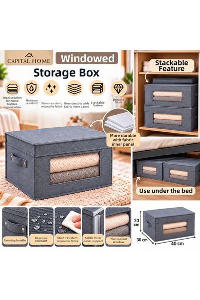 Capital Home Multipurpose Organizer Bag + Storage Box with Transparent Window...