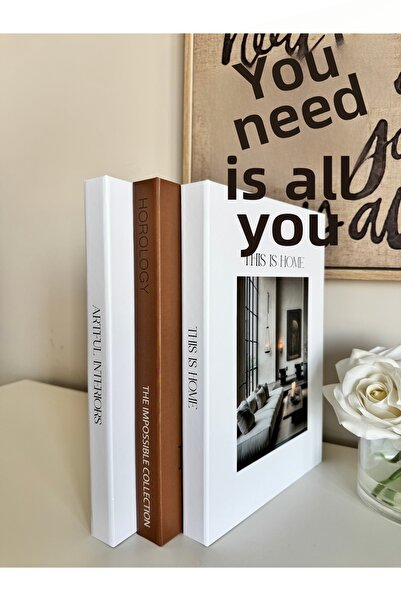 NAHİTA ATELİER مجموعة صناديق كتب زخرفية مكونة من 3 قطع - This Is Home, Horolo...