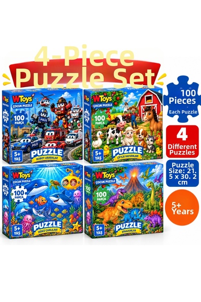 wdesing 4 Pieces 100 Piece Puzzle Set-2