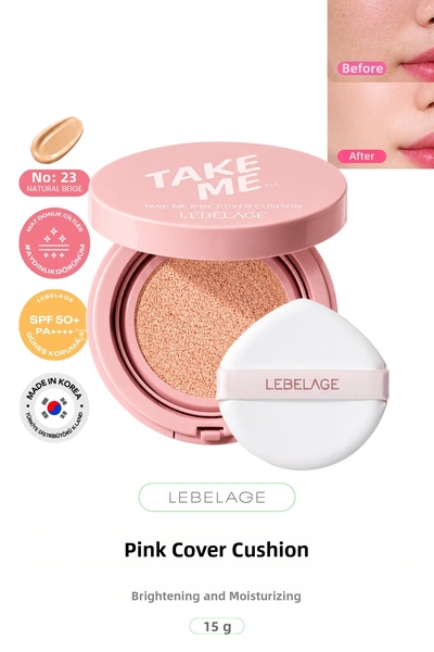 LEBELAGE Take Me Pink Cover Cushion Foundation Spf 50+ Pa++++ That Provides a...