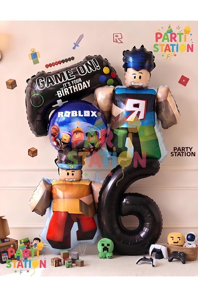 Parti Station Roblox Concept 6 Year Old Balloon Set 5 Pieces Roblox Game Game...