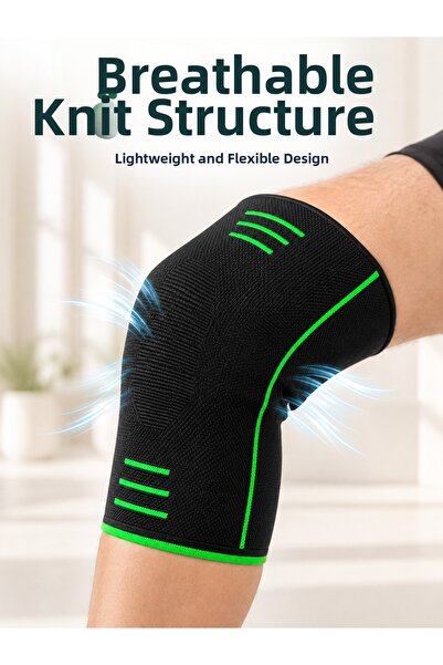 Lisinya Knitted Knee Brace Flexible Breathable Daily Sports Knee Support -