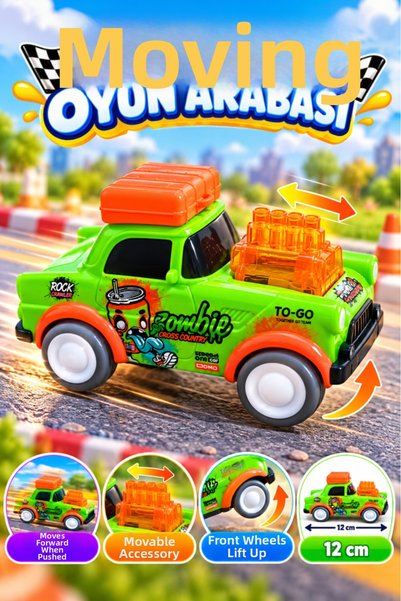 Tıfıl Toys سيارة ممتعة تعمل بالدفع مع عجلات أمامية متحركة مقاس 11 سم، سيارة ل...