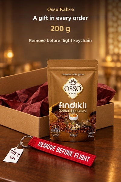 OSSO KAHVE Osso Ottoman Dibek Coffee with Hazelnut 200 g X 2 Pouches - Hazelnut Ottoman Dibek Coffee