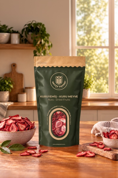 Antep Pazarı Antep Pazarı Dried Strawberry Chips - No Sugar Added - 50g