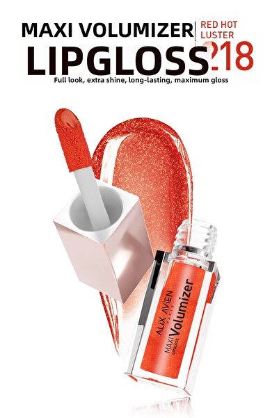Alix Avien Maxivolumizer Lipgloss 218 - Red Hot Luster - Lasting and Moisturi...
