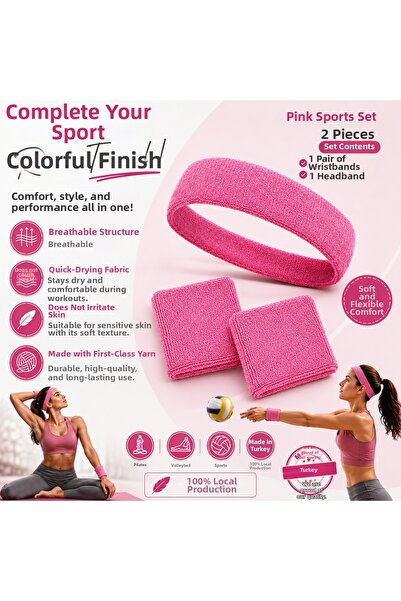 SCHMILTON Pilates Yoga Volleyball Tennis Hair Band Wristband Set