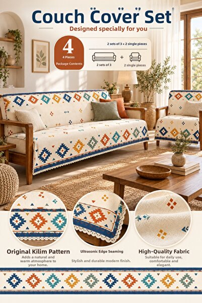 GECE HOME Husă de canapea multifuncțională, modernă, boemă, din catifea, set ...