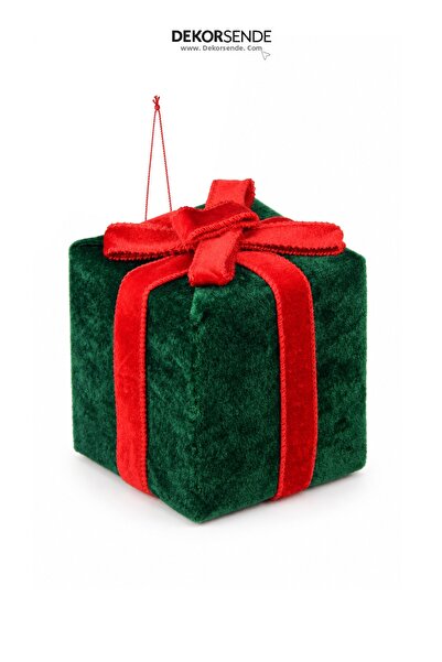 Dekorsende Christmas Ornament Gift Package Velvet Green 12 cm