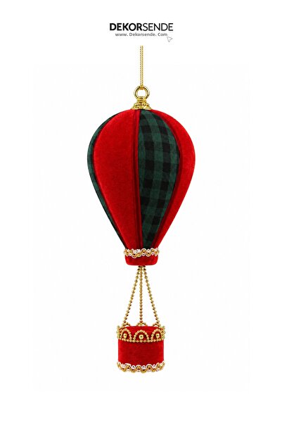 Dekorsende Christmas Ornament Zeplin Velvet Red Green 30 cm