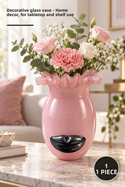 Yenilig 1 Vază decorativă din sticlă - Decor pentru casă, utilizare pentru bl...