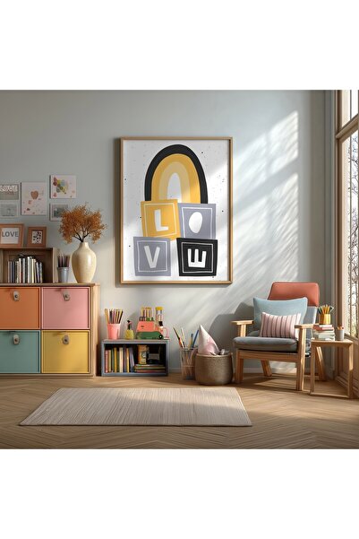 KEYFHOME Drăguț dragoste inimă înrămată MDF pictură poster copii cameră decor...