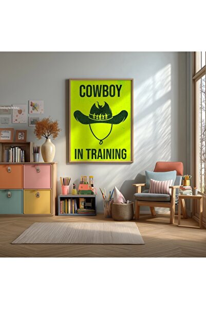 KEYFHOME Cowboy In Training Încadrat MDF Tablou Poster Cadou pentru decorarea...