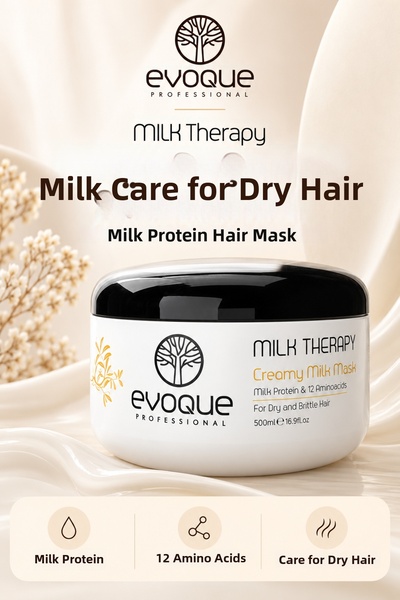 evoqua قناع إيفوك للعلاج بالحليب لإصلاح وترطيب الشعر بشكل مكثف