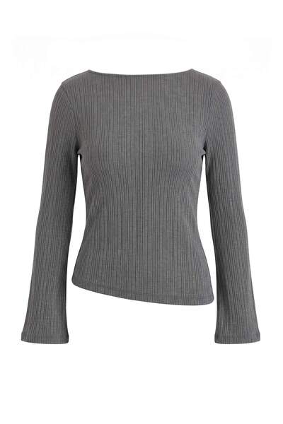 Trendyol Kollektion Anthrazitfarbene Bluse TWOAW27BZ00368