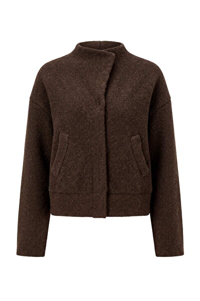 Trendyol Collection Brown Soft Textured Oversize Knitwear Cardigan Twoaw27Hi0...