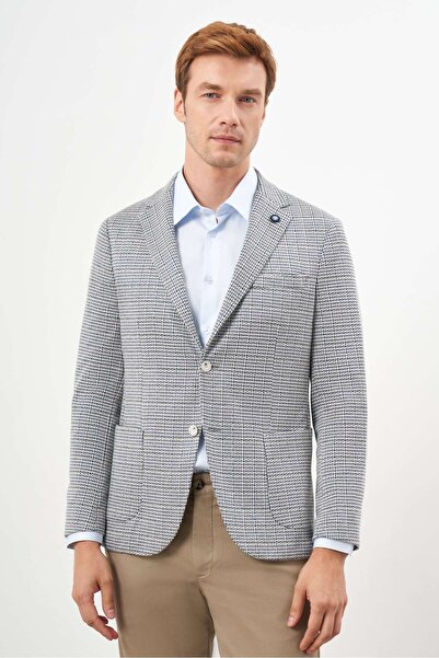 Morven Erkek Taş Örme Slim Fit Torba Cep Mono Yaka Spor Ceket