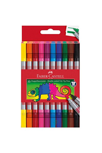 Faber Castell Σετ 10 στυλό με διπλή μύτη, ζωηρά και λαμπερά χρώματα, πλενόμεν...