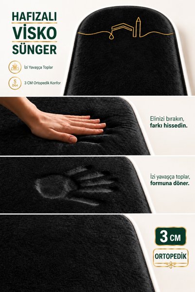 Carpetella 3 cm Sponge Orthopedic Visco Prayer Mat Knee Pain Relief Prayer Mat with Non-Slip Base 70X120Cm