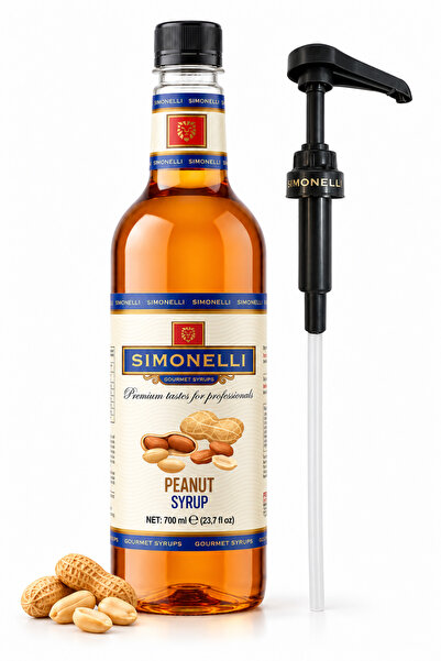 Simonelli Yer Fıstığı (Peanut) Aromalı Kahve ve Kokteyl Şurubu 700 ml (Pompa ...