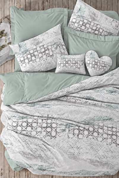 İQON Elastic Sheet Duvet Cover Set for Single Bed Terracota Çağla