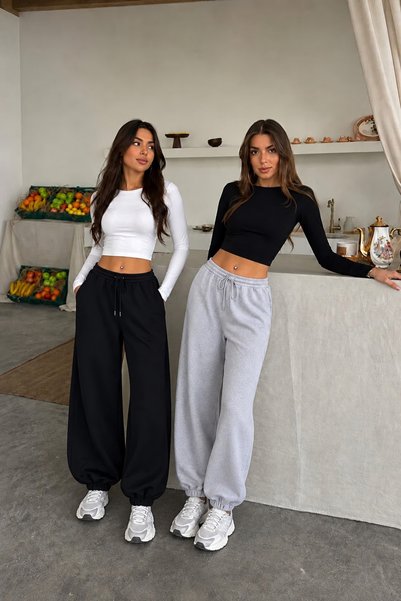 MERDO SPORT Mi̇tto Sport Gri̇ Men's Slimfit Sweatpants with Elastic Cuffs at the Waist