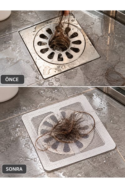 Genel Markalar 3 Adet Gider Kapatıcı Pislik Tutucu Kendinden Yapışkanlı Banyo Gider Kapağı Çok Amaçlı Çelik Bant