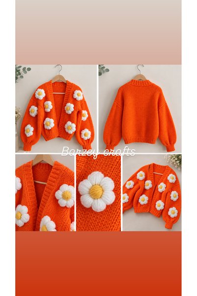 Barzey crafts El Knitted Daisy Women's Cardigan/Jacket New Models