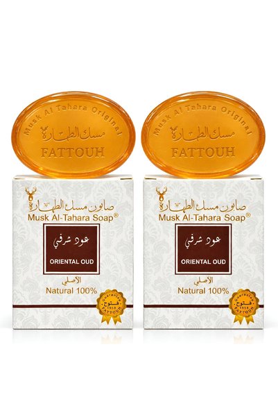 MUSK AL TAHARA قطعتان من صابون العود الشرقية للمناطق الحساسة وجميع أنحاء الجس...