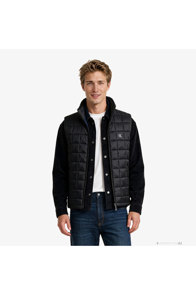 Calvin Klein Su İtici Kapitoneli Dik Yaka Hafif Şişme Yelek LV04RG507GUB1 Erk...
