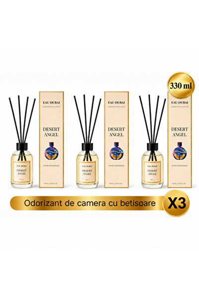 Eau Dubai Set 3x Difuzoare cu Parfum Aromatic pentru Camera, EAU DUBAI, Deser...