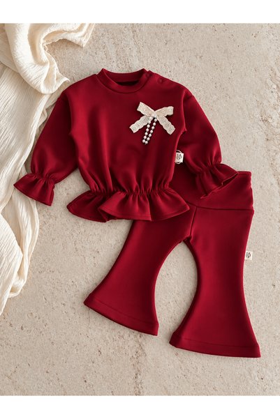 Jammybaby Dora Flara Minimalist Modal Baby Girl Seasonal Sweat Set with Leggings