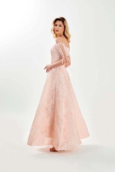 OEMS Evening dress of stripes - L