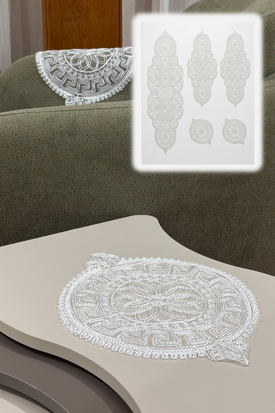 NB Neubella Home Lily 5 Piece Luxury Runner Living Room Coffee Table Cover Se...