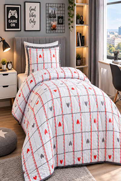Merinos Comforter Tek Kişilik Yorgan Seti Betty Gri