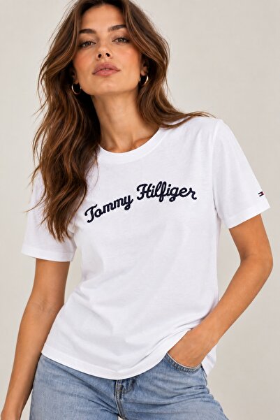 Tommy Hilfiger Script Logo Embroidered T-Shirt