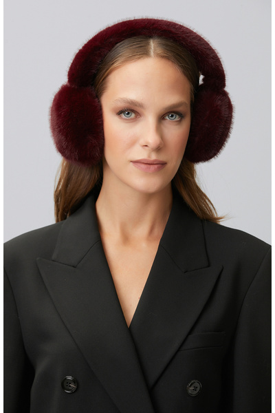 Network Bordo Kadın Peluş Kulaklık