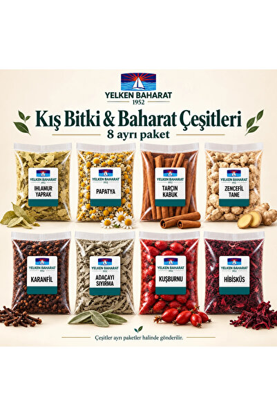 Yelken Baharat Kış Çayları 8'li Bitki ve Baharat Seti - 50 gr