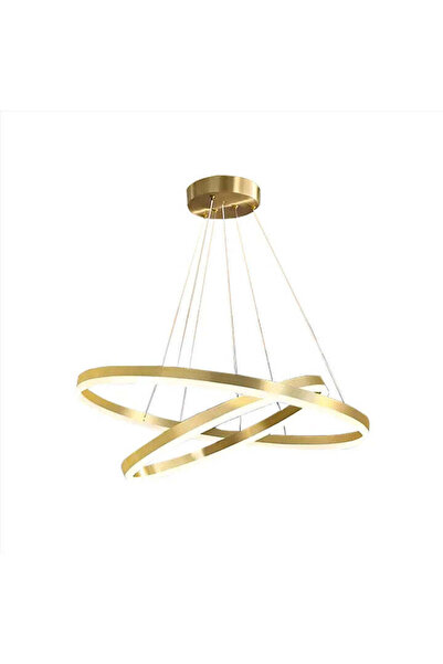 Jiju Minimalist Ring LED Chandelier with Wifi Remote Control 24G Gold adjusta...