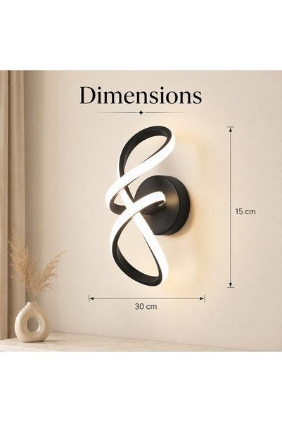 LightPlanet Aplică LED modernă 30 × 15 cm, negru