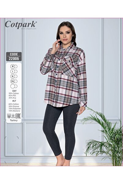 Cotpark Women's Cotton Lumberjack Shirt Tights Suit 22006
