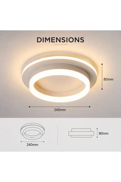 LightPlanet Plafonieră LED modernă, 24 cm, albă