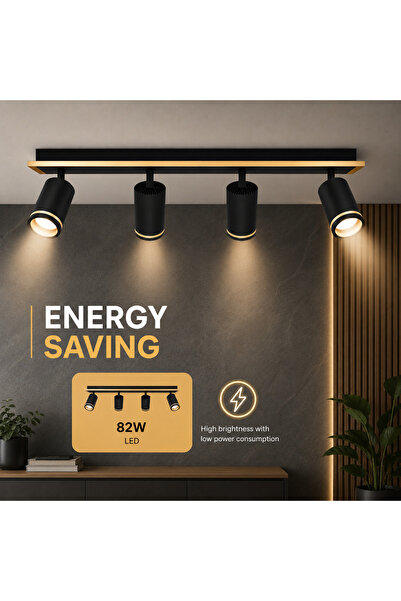 luminastar Spot LED încastrat modern, 50 × 17,5 cm, negru