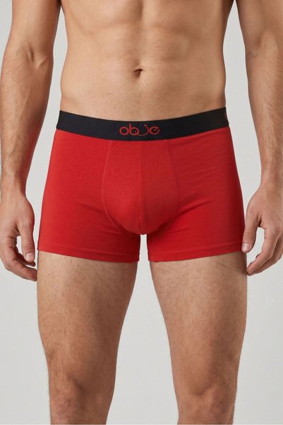 OBJE Men's Red Modal Boxers