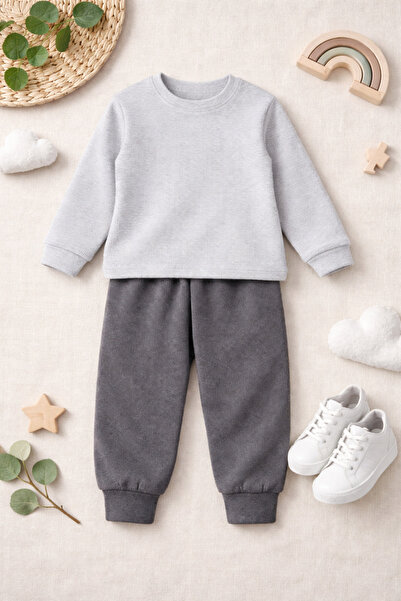 Yumozo Çocuk Eşofman Takımı Alt Üst Pamuklu 3-7 Yaş Unisex Kaşkorse Rahat Spo...