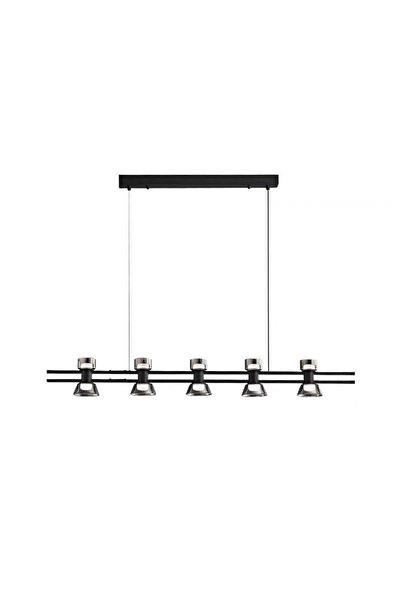 LightPlanet Plafonieră LED modernă, neagră, cu 5 lumini, 18W, 1800 lm