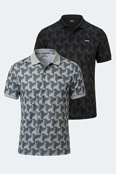 Slazenger KATARIN ΣΕΤ 2 Ανδρικά Μπλουζάκια Μαύρο - Γκρι